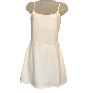 IVL COLLECTIVE Brilliant White Mini Tennis Pickleball run Dress spaghetti strap